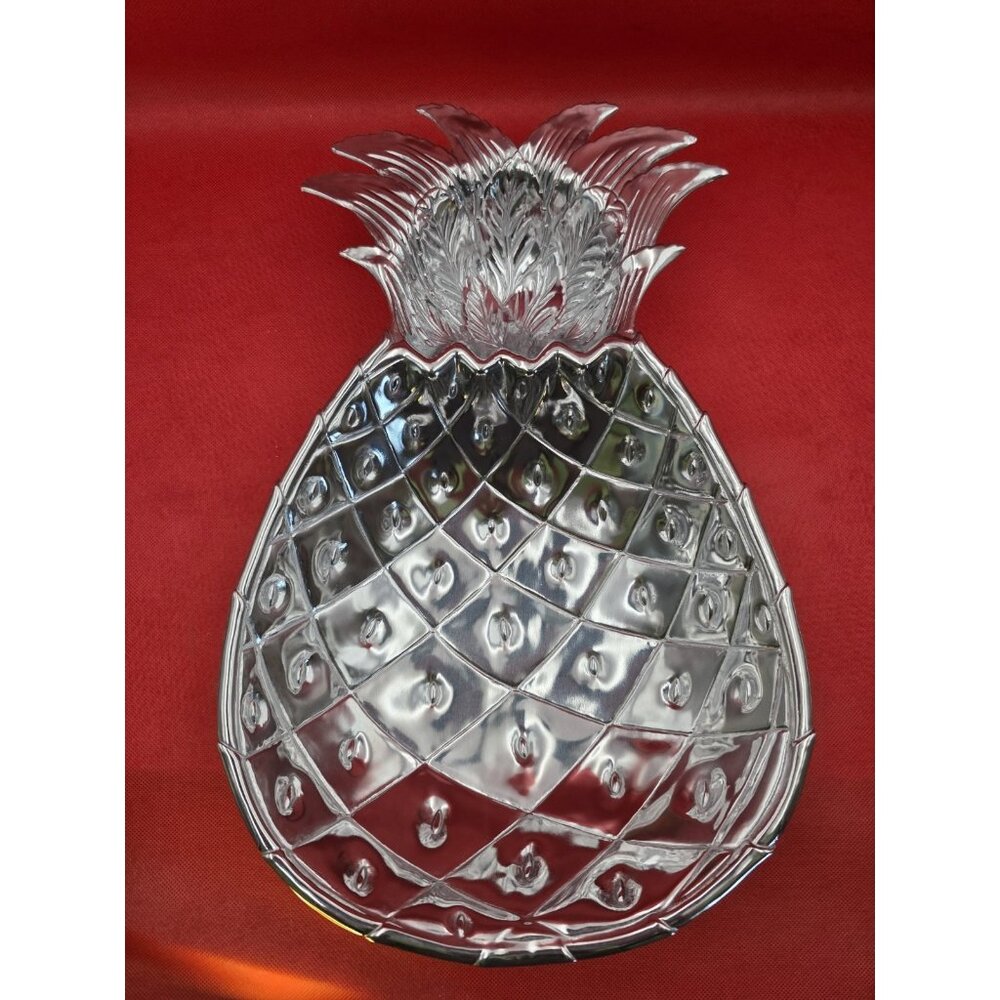 Arthur Court Large Pineapple Chip & Dip‎ Tray Tropical Party Beach House W Box